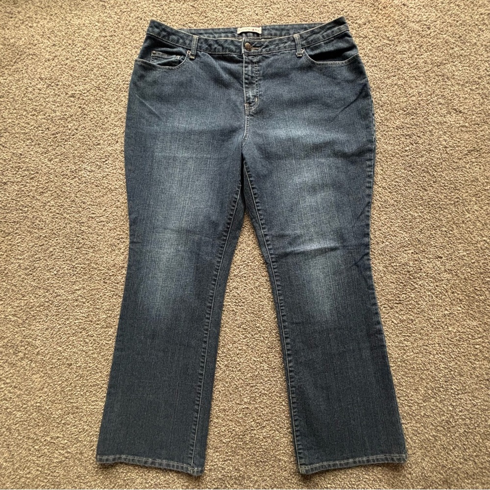 Fashion Bug Women's Bootcut Jeans in Dark Blue Wash 81% Cotton